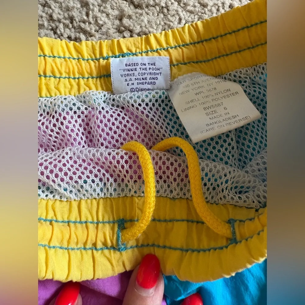 Pooh vintage boys nylon swim trunks size 6